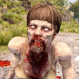 Tête du zombie nommé Arlene.